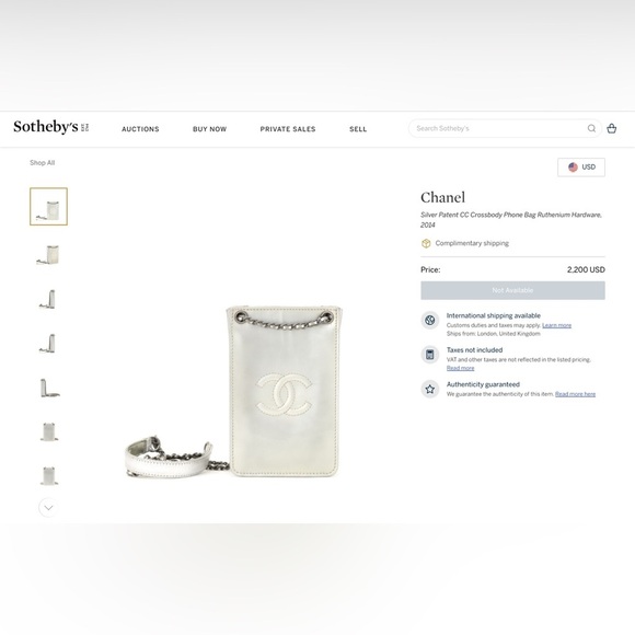 Chanel Silver Patent CC Crossbody phone holder Ruthenium hardware - Picture 12 of 12